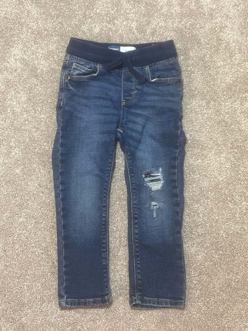 Old Navy 360 Stretch Pull-On Distressed Skinny Jeans Toddler Boys 3T